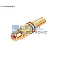 Cinch RCA Zásuvka Kovová pozlátená čierna na kábel